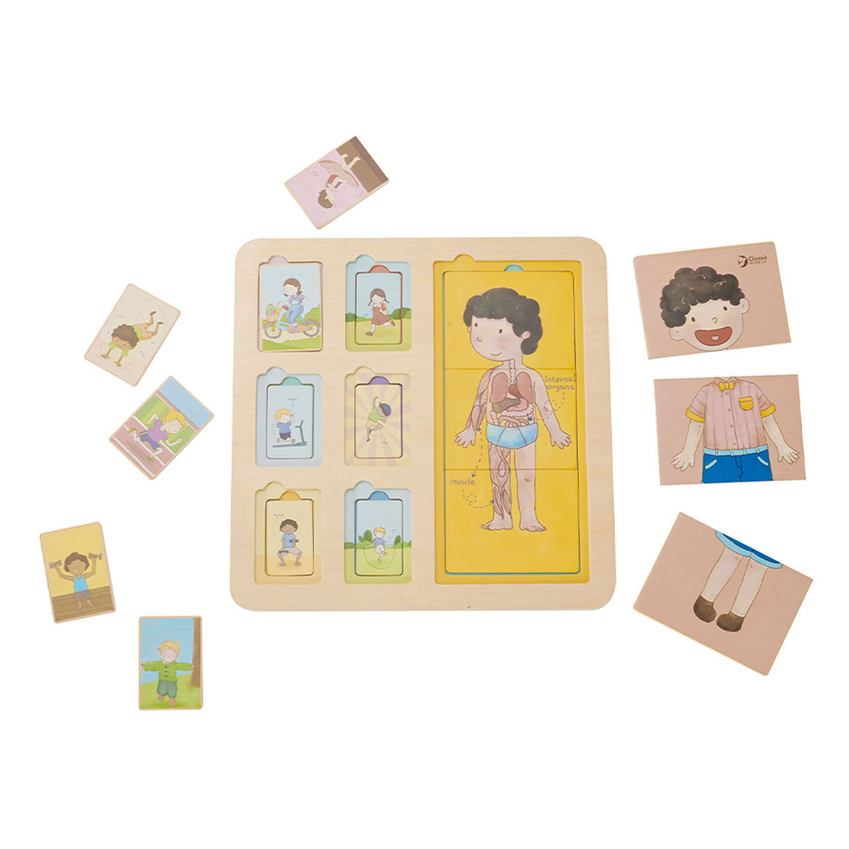 Classico puzzle a strato di legno in legno, 19dlg.