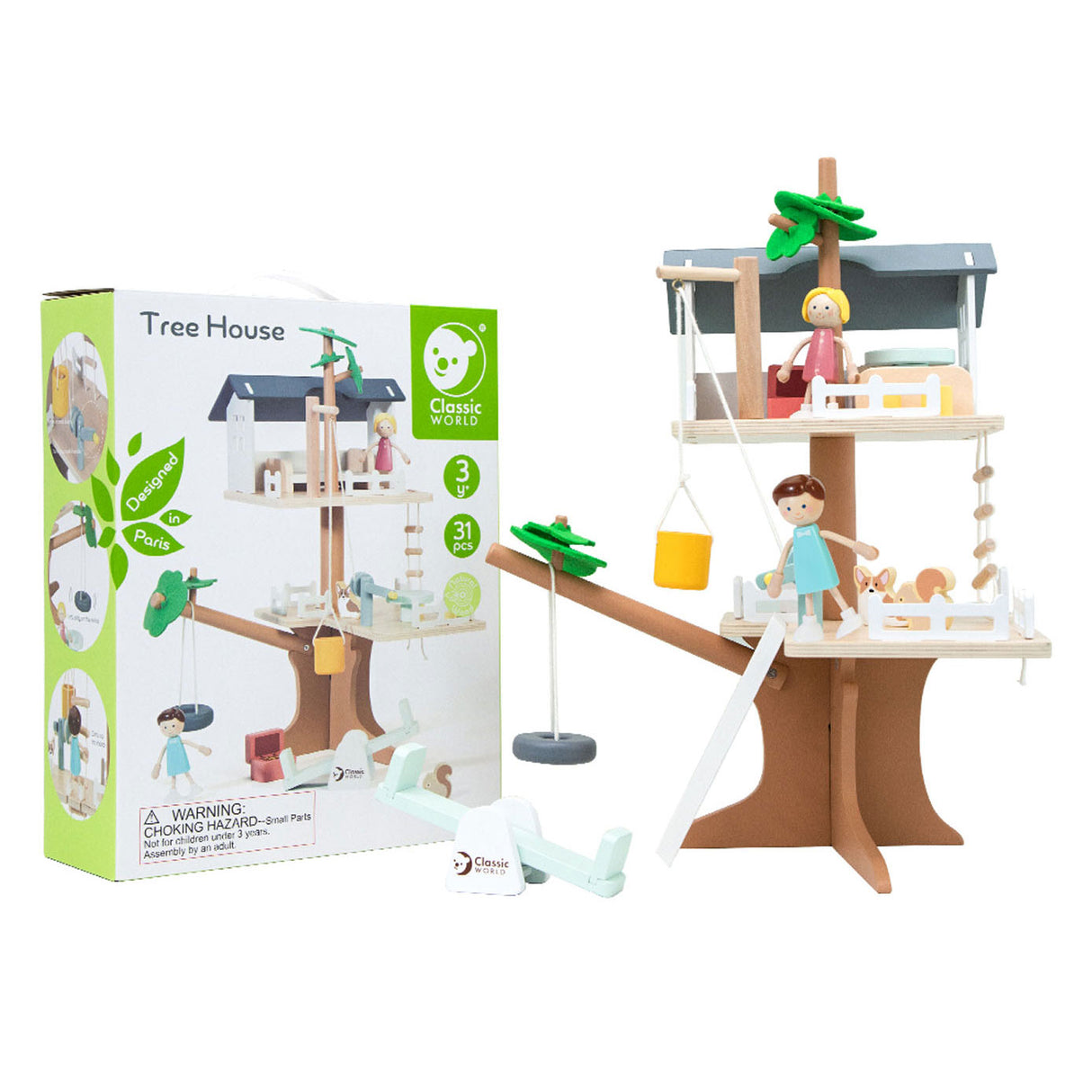 Klassesch Welt weltwäit Holz Poppner Boomhut, 31dlg.