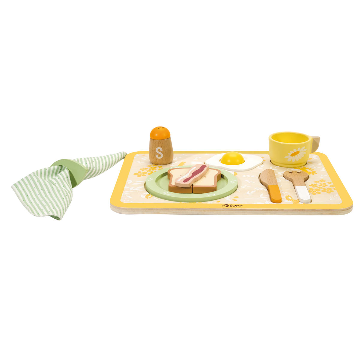 Classic World World World Wooden Breakfast Set con bandeja, 13dlg.