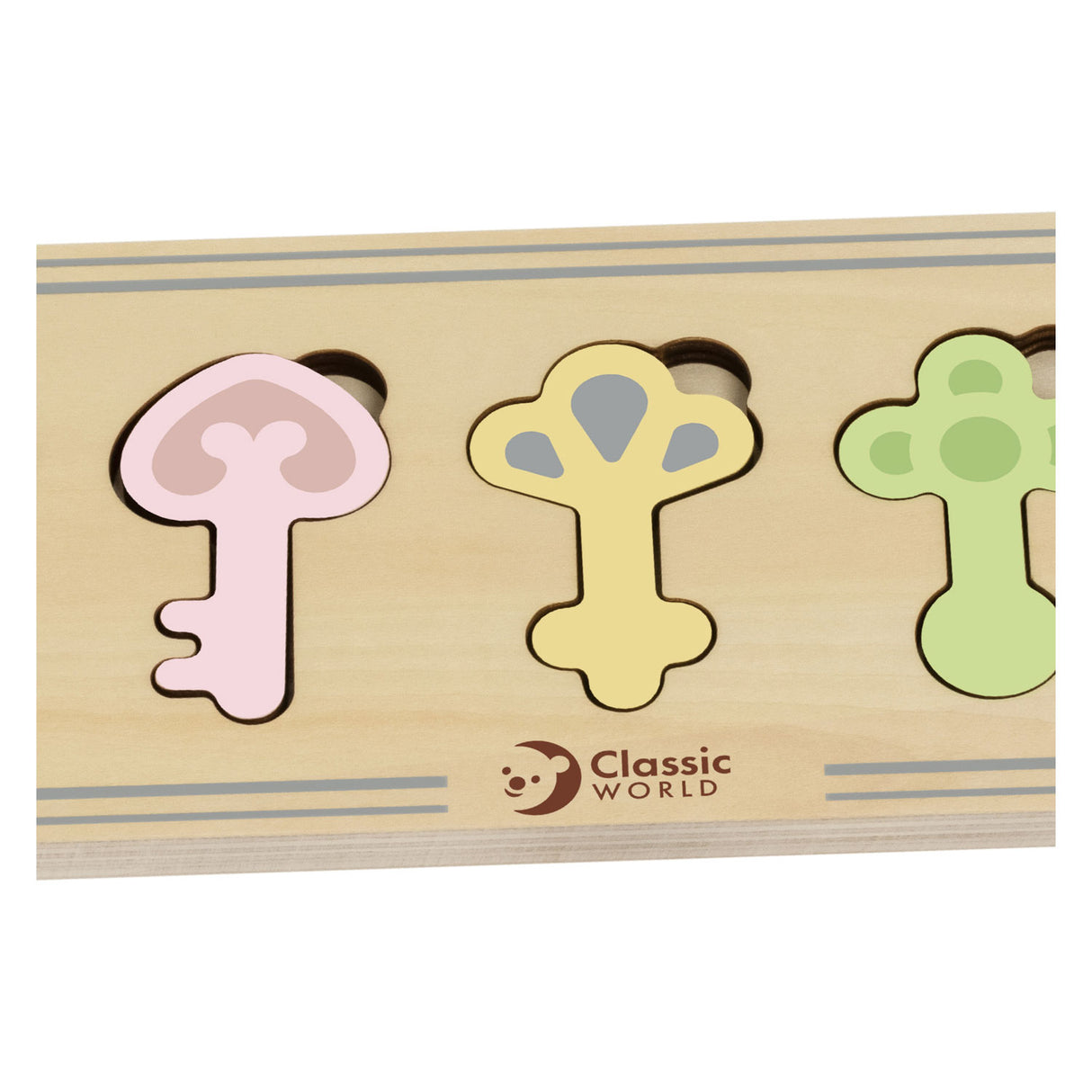 Klassiske World Wooden Castle Keys and Locks Match Game, 13dlg.