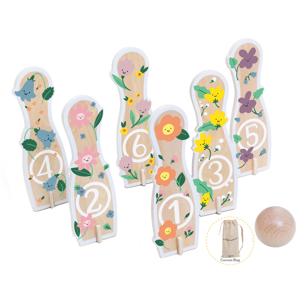 Fleurs de bowling en bois classiques du monde, 14dlg,