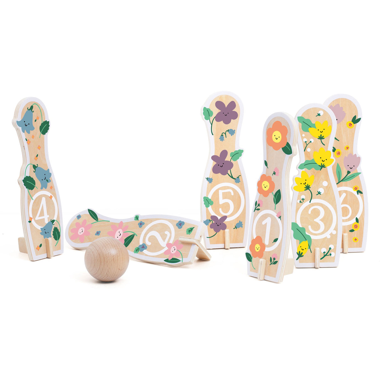 Fleurs de bowling en bois classiques du monde, 14dlg,