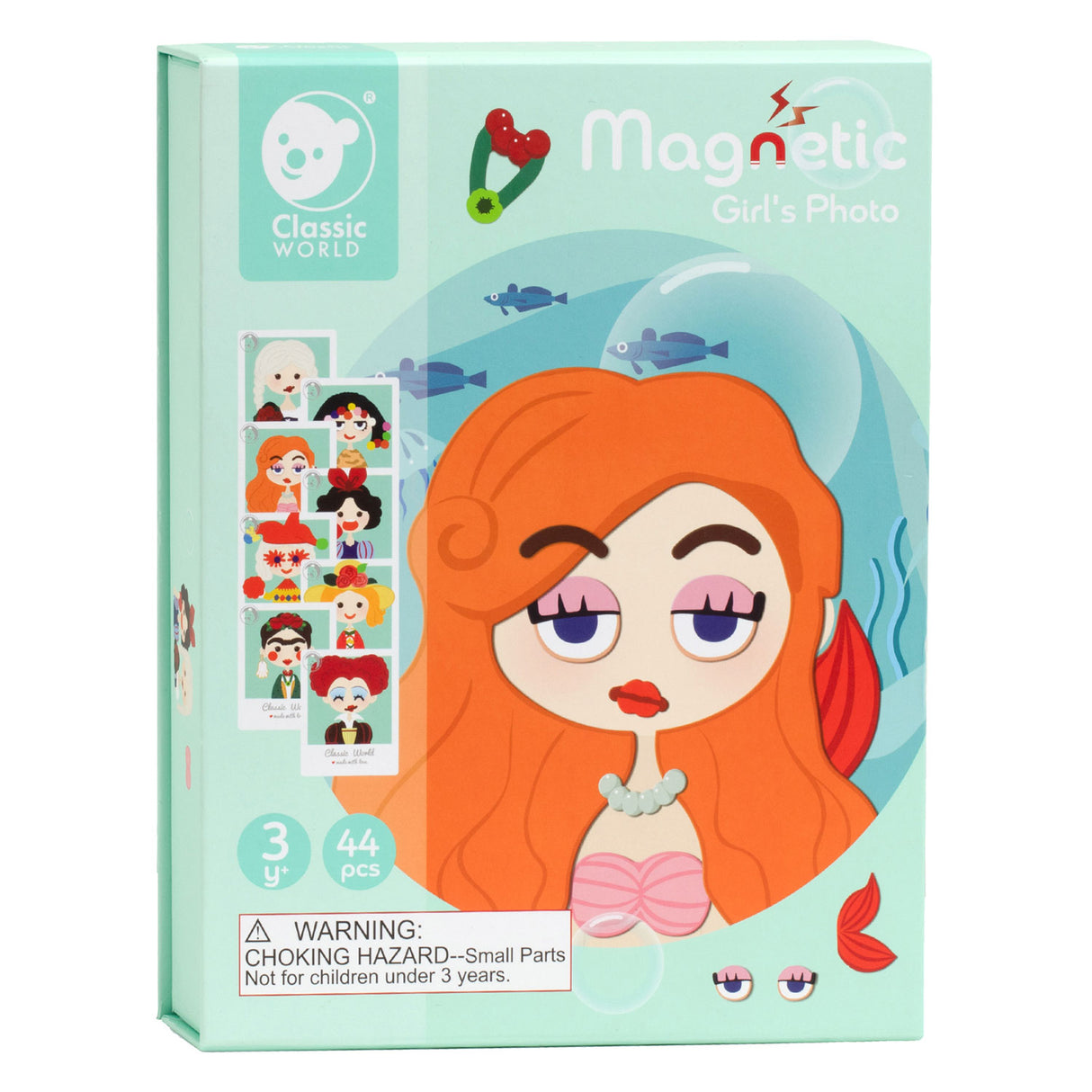 Klassisk World World Mageet Case Photo Faces Blue