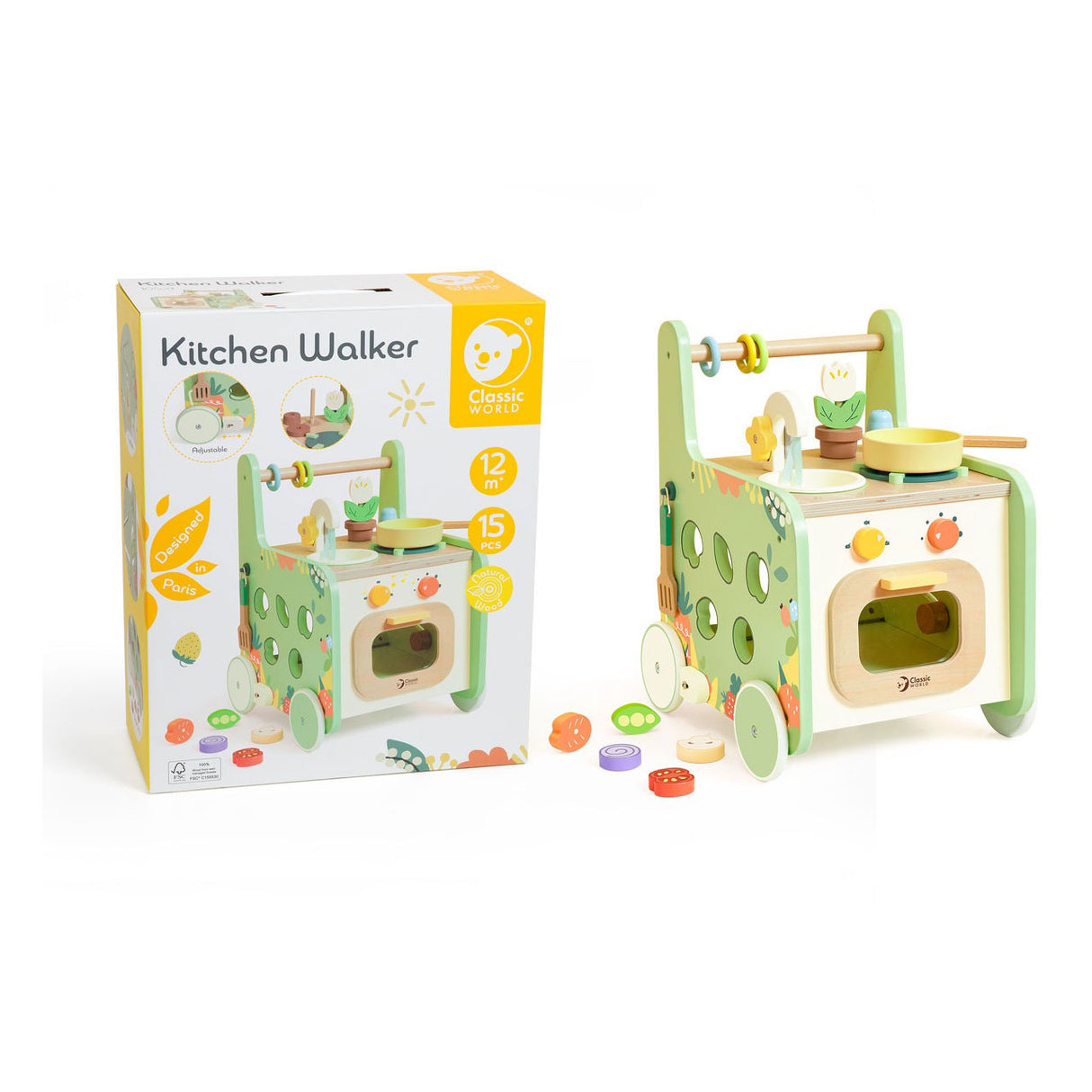 Classic World Wooden Walker Kitchen, 15DLG.