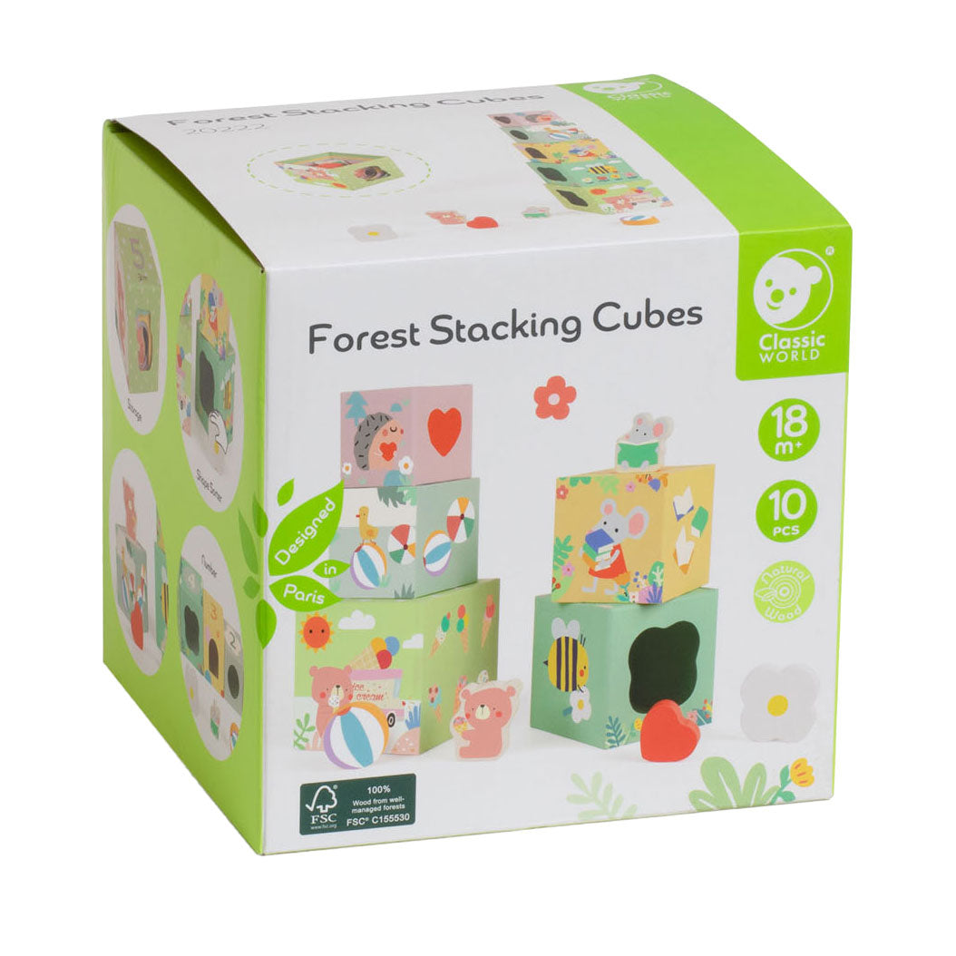 Klassesch Welt stackelt Blocks mat Bësch Déieren, 10DG.