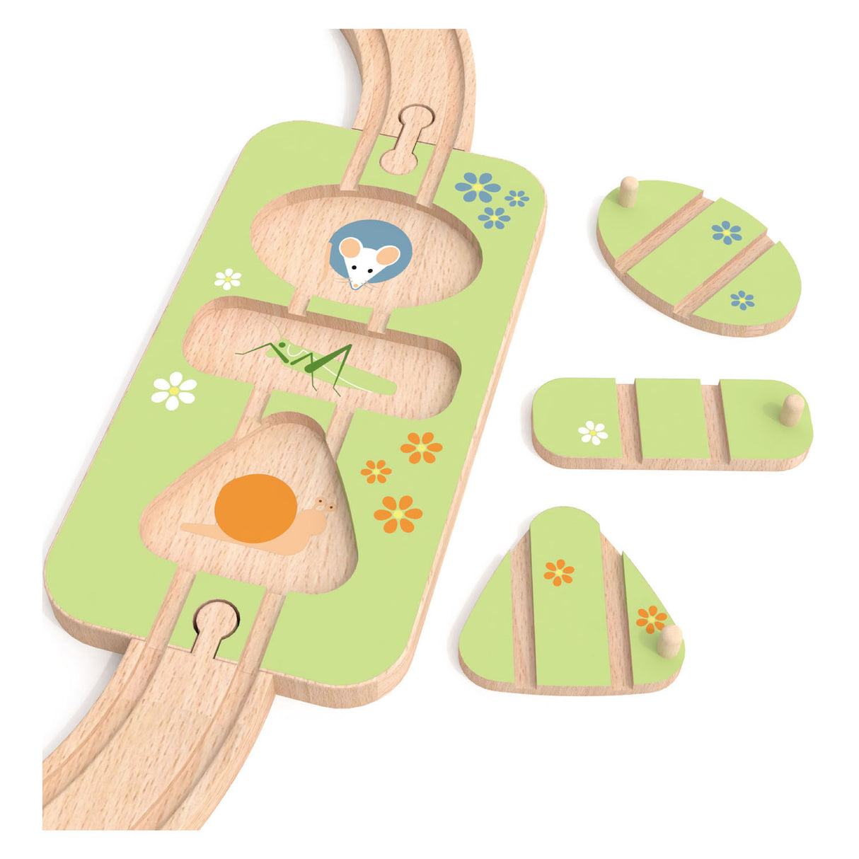 Classic world houten treinbaan speelset, 40dlg.