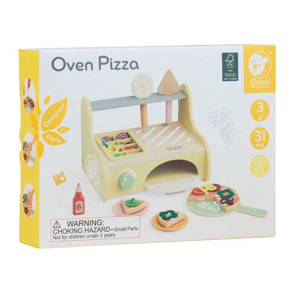 Set da forno per pizza in legno classico World World, 7dlg.