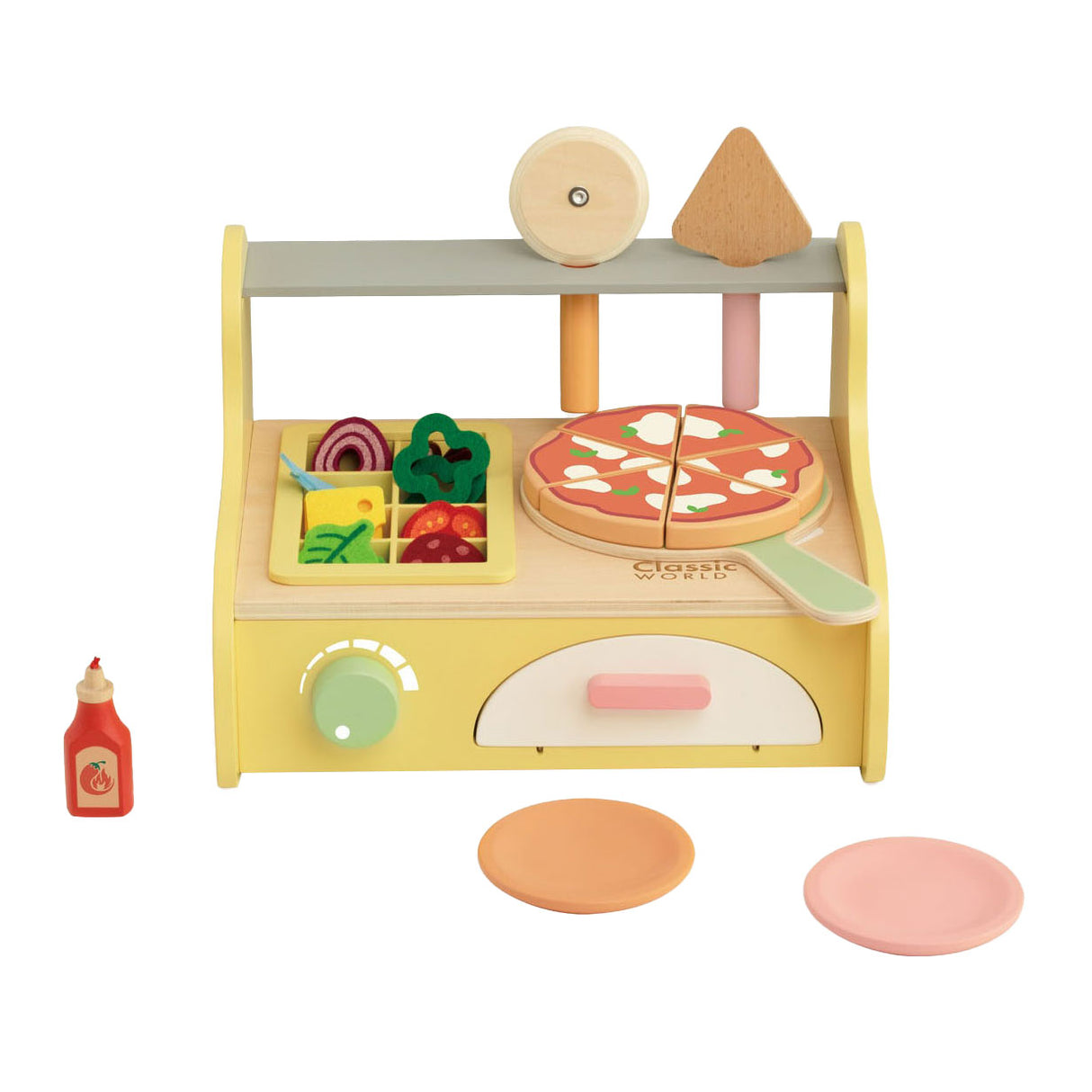 Set da forno per pizza in legno classico World World, 7dlg.