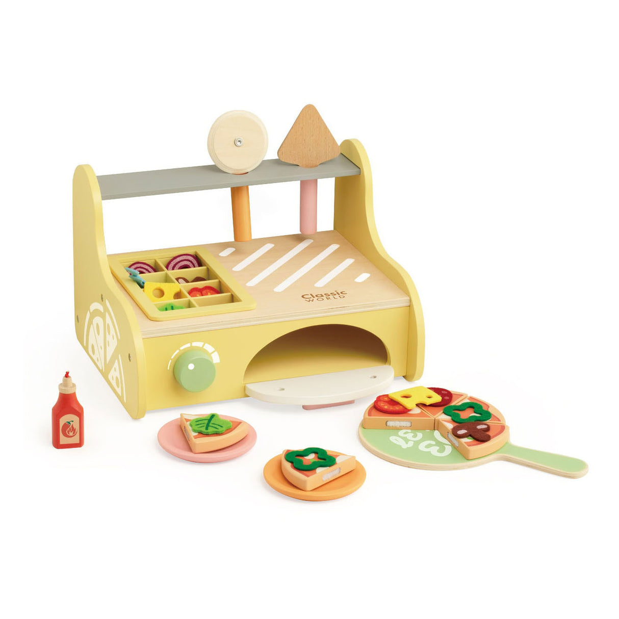 Set da forno per pizza in legno classico World World, 7dlg.