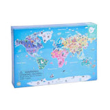 Classic World Wooden jegin puzzle World Map, 48st.