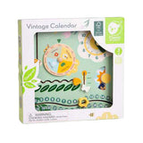 Clásico mundo de madera de madera calendario de aprendizaje de aprendizaje
