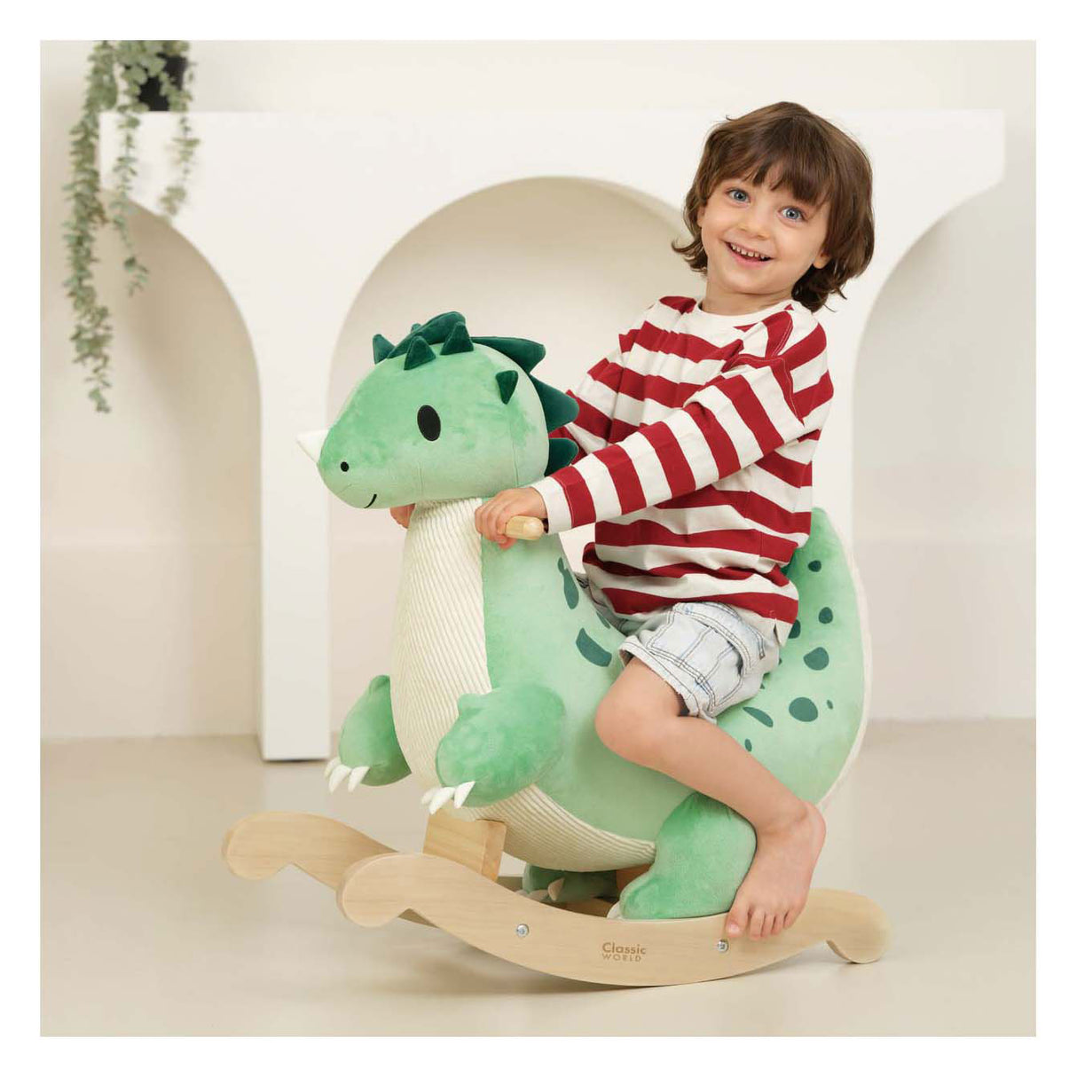 Dinosaurus de rocker en bois classique du monde classique