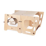 Klassesch Welt Holz 2in1 Léiertuerm an Dësch justierbar, 90cm