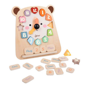 Classic World wooden clock bear