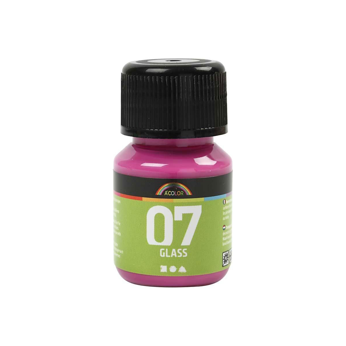 Trvalá skleněná barva - růžová, 30 ml
