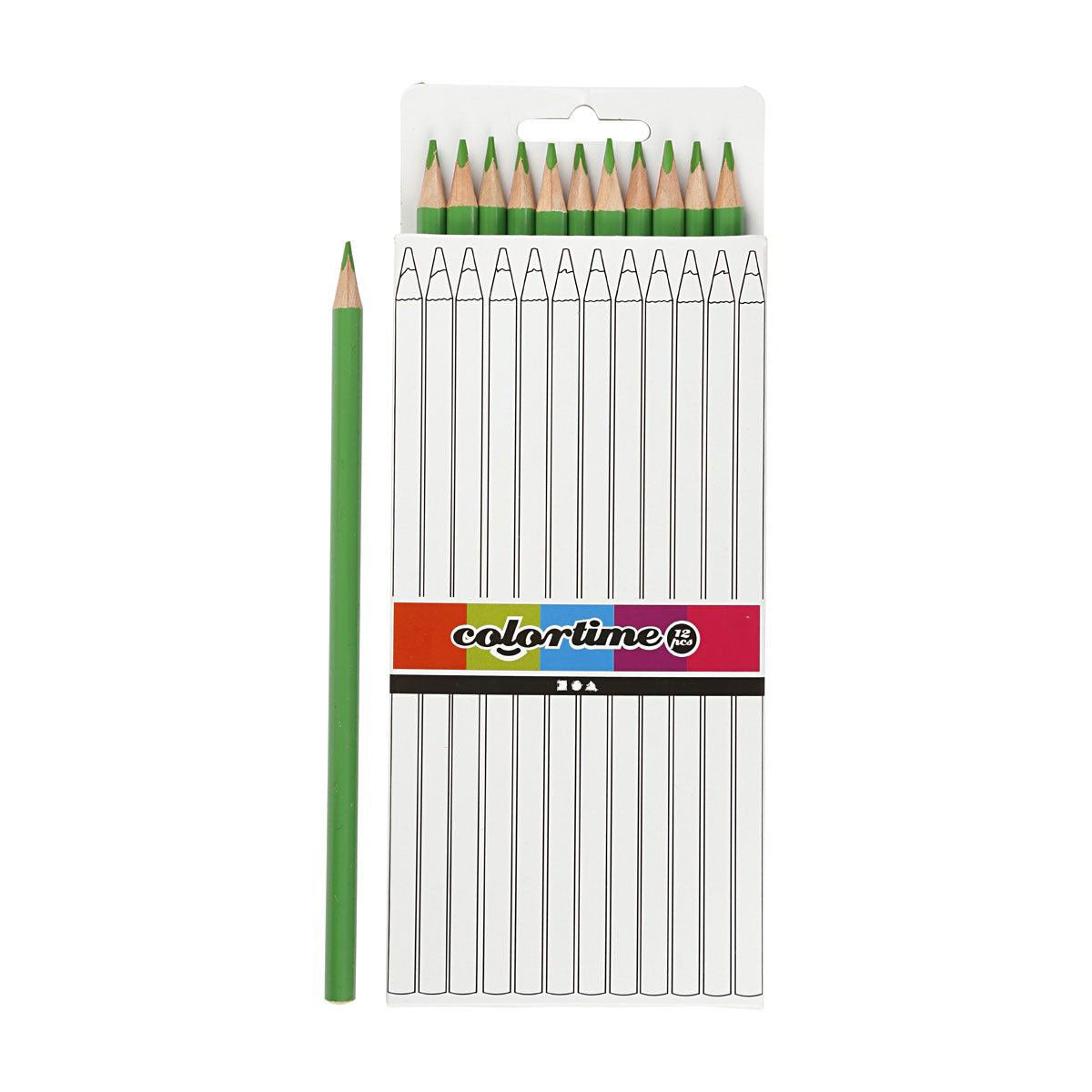 Triangular colored pencils - light green, 12st.