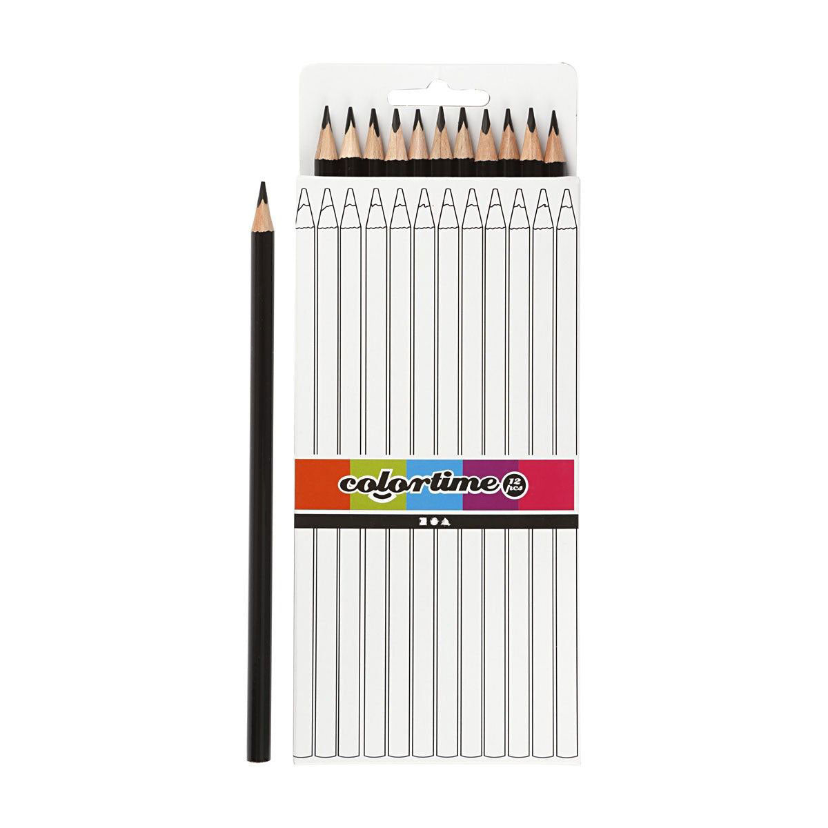 Creativ company triangular colored pencils black, 12st.