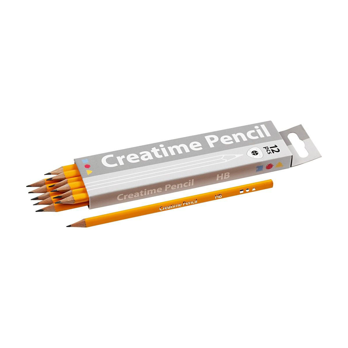 School pencils, L: 17.5 cm, HB, thickness 7 mm, lead 2 mm, 12 pc 1 box