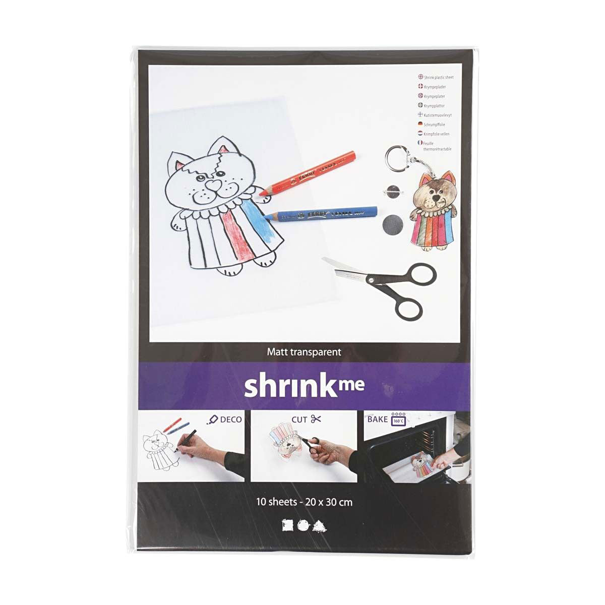 Shrink film - Matte transparent, 10 sheets