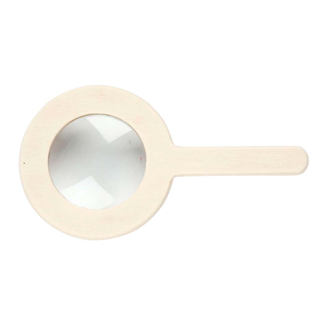 Wooden magnifying glass