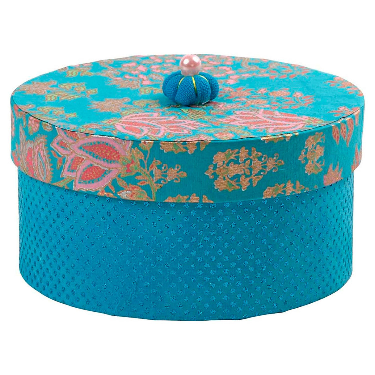 Round boxes of papier-mâché, 3st.