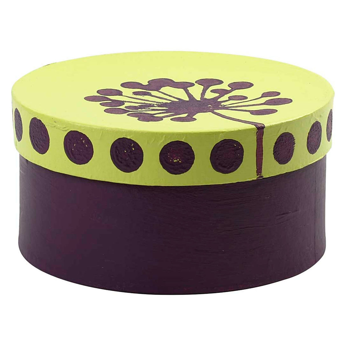 Round boxes of papier-mâché, 3st.