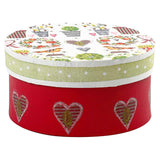 Round boxes of papier-mâché, 3st.