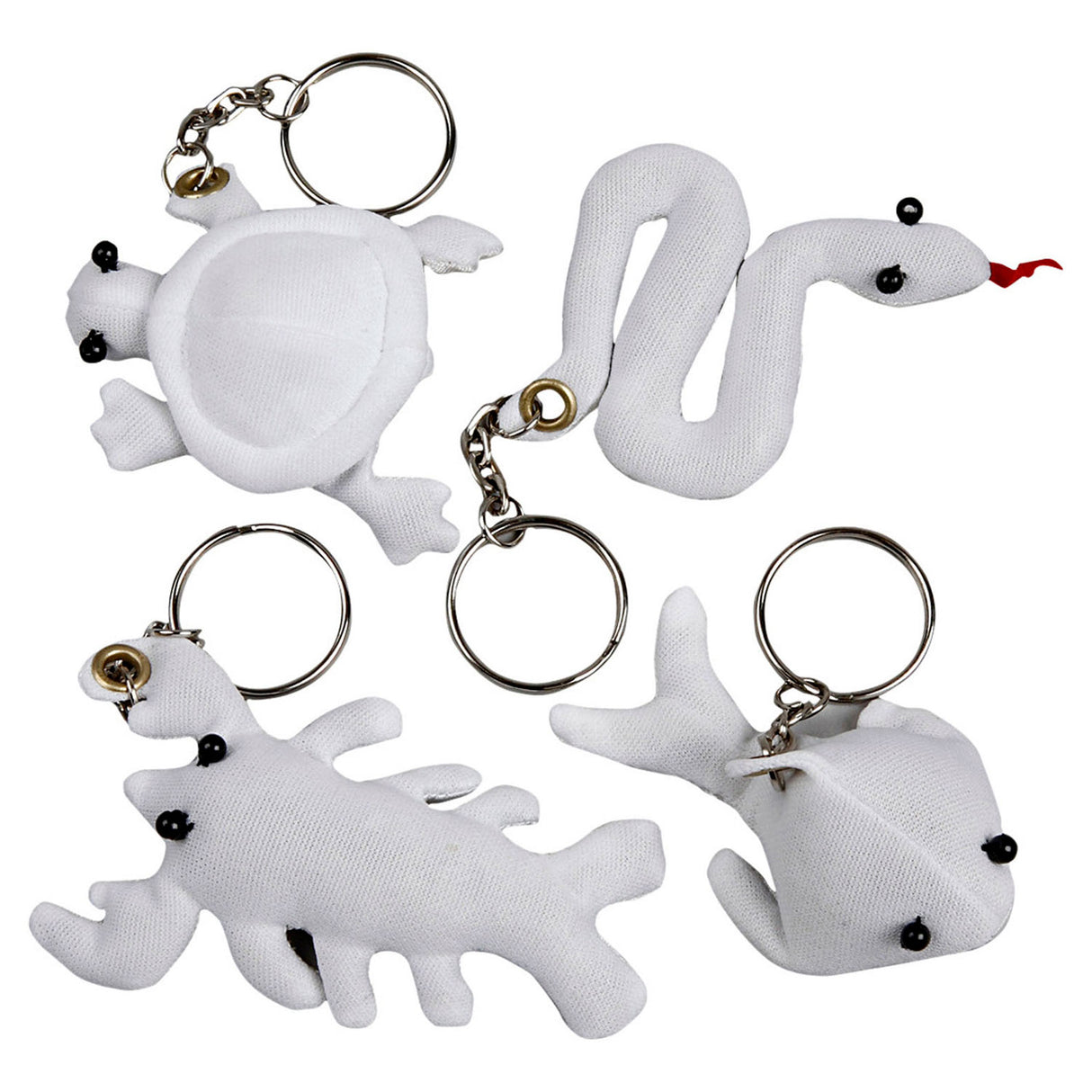 Creativ Company animal keychains made of textile, 4 pcs.