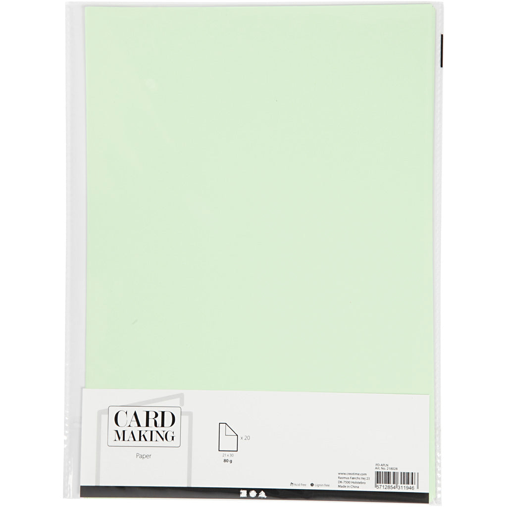 Paper vert clair A4 80gr, 20st.