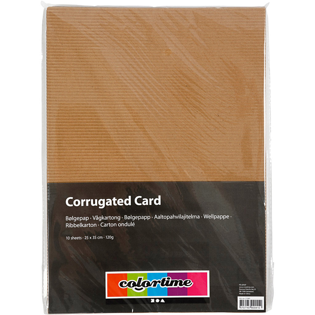 Creativ Company corrugated cardboard, sheet 25x35 cm, 120 gr, 10 sheets 1 box
