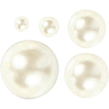 Half paste pearls white 2-8mm, 140st.