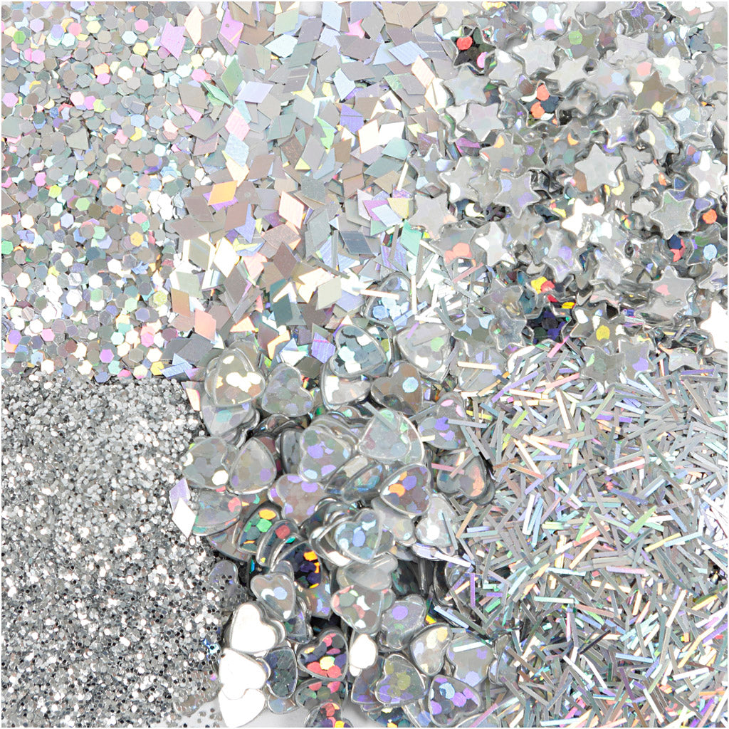 Creativ Company Glitter in Sequins Silver, 6x5gr