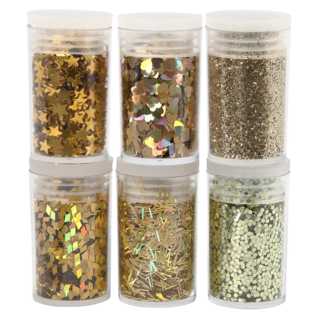 Createv Company Glitter in Paileten Gold, 6x5gr