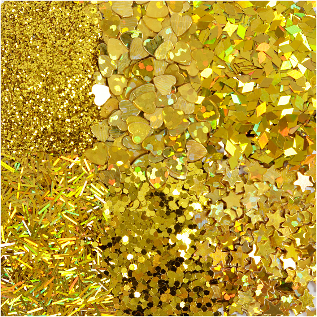 Createv Company Glitter in Paileten Gold, 6x5gr