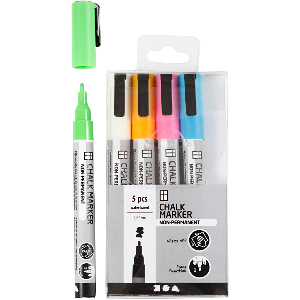 Creativ company krijt markers kleur, 5st.