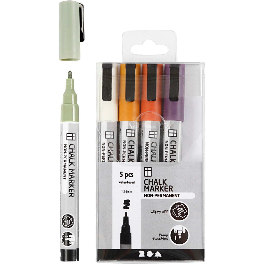 Creativ Company Krijt Markers pastelfarver, 5 ..