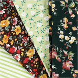 Patchwork fabric green 45x55cm, 4st.