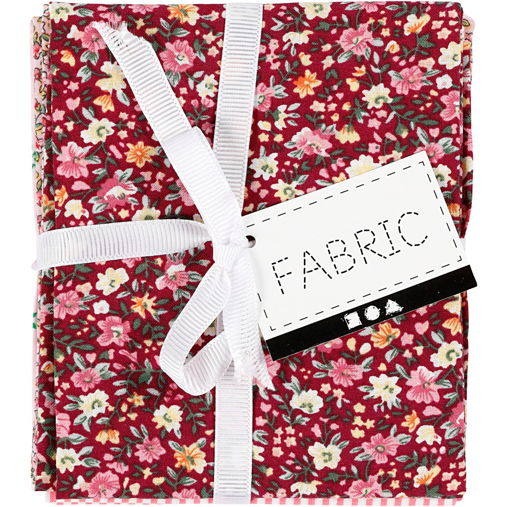 Patchwork fabric pink 45x55cm, 4st.