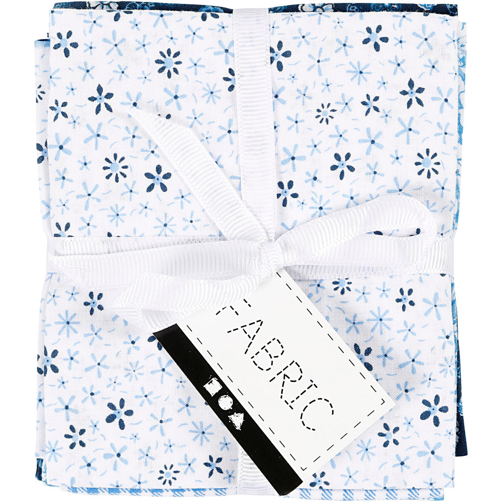 Patchwork fabric blue 45x55cm, 4st.