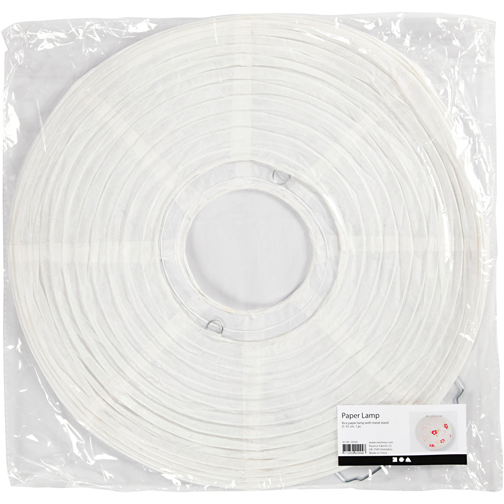 Reispapierlampe weiß, 35 cm