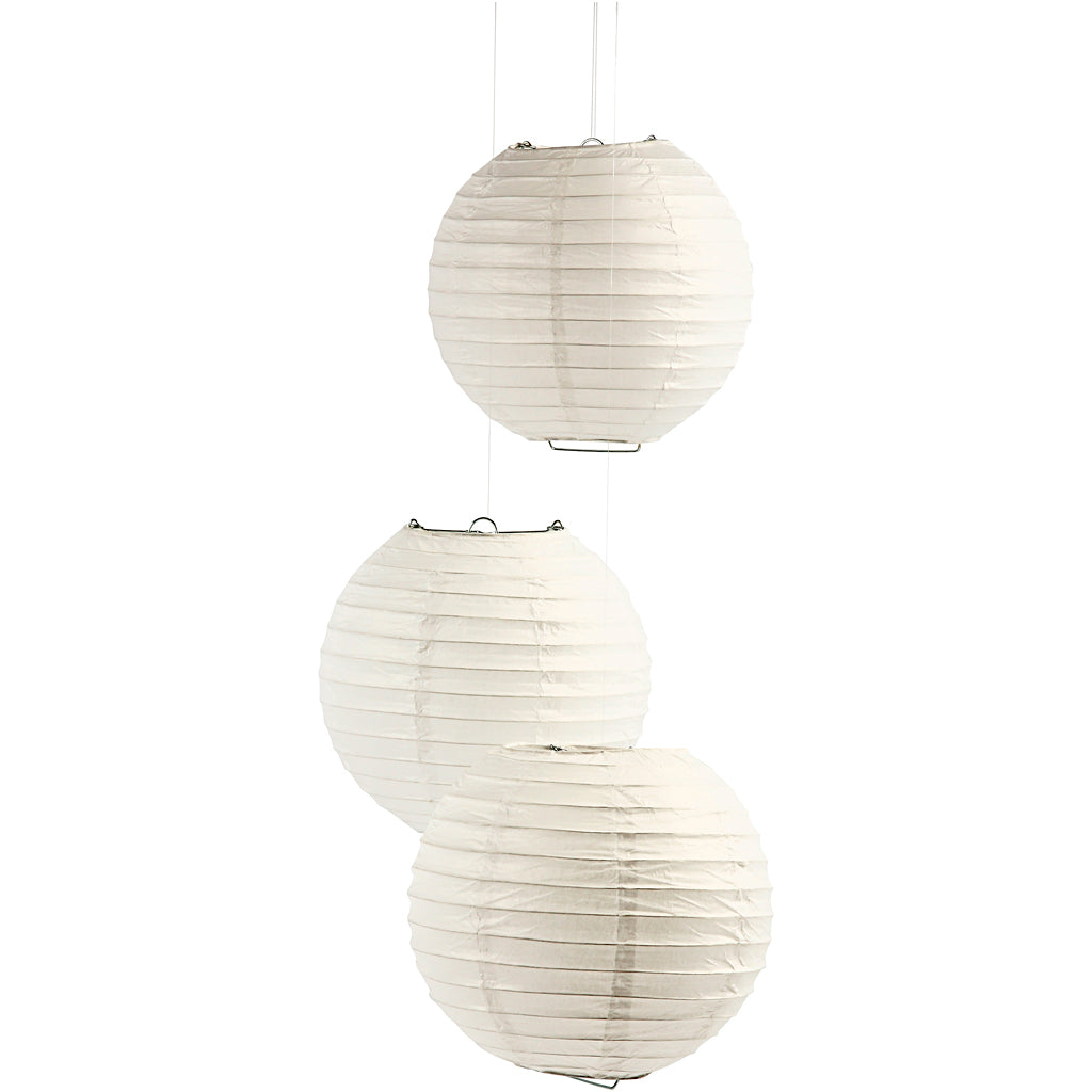 Reispapierlampe weiß, 35 cm