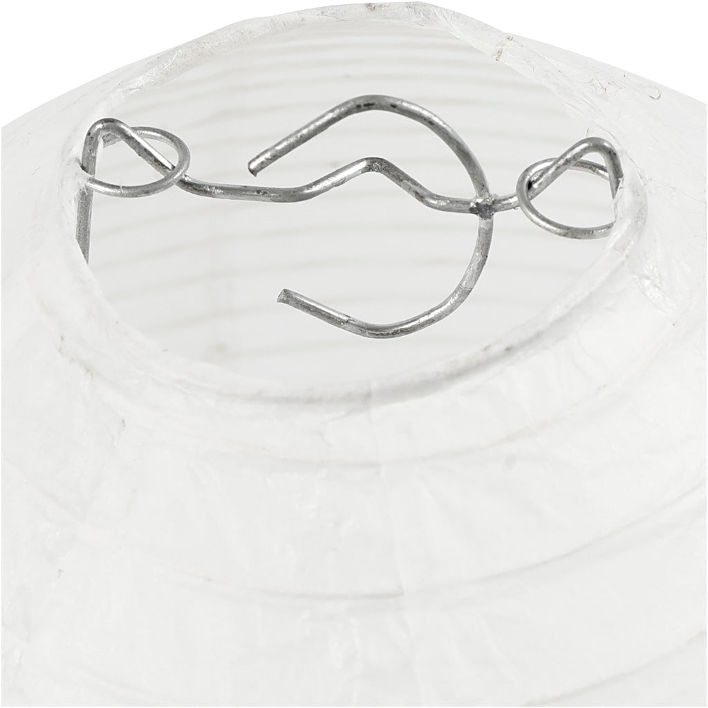 Rispapirlampe hvit dråpe, 27 cm