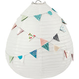 Rispapirlampe hvit dråpe, 27 cm