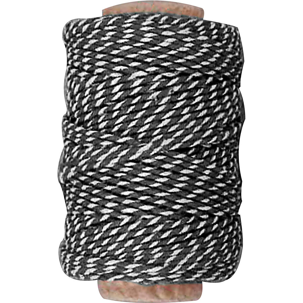 Creativ Company Coton Cord Schwaarz wäiss, 50m
