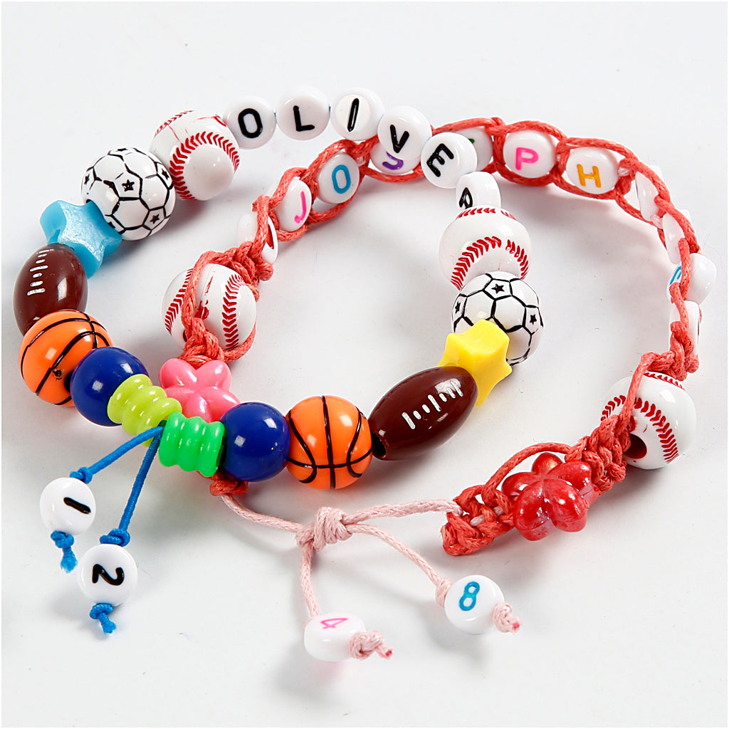Letter beads White 7mm, 200st.