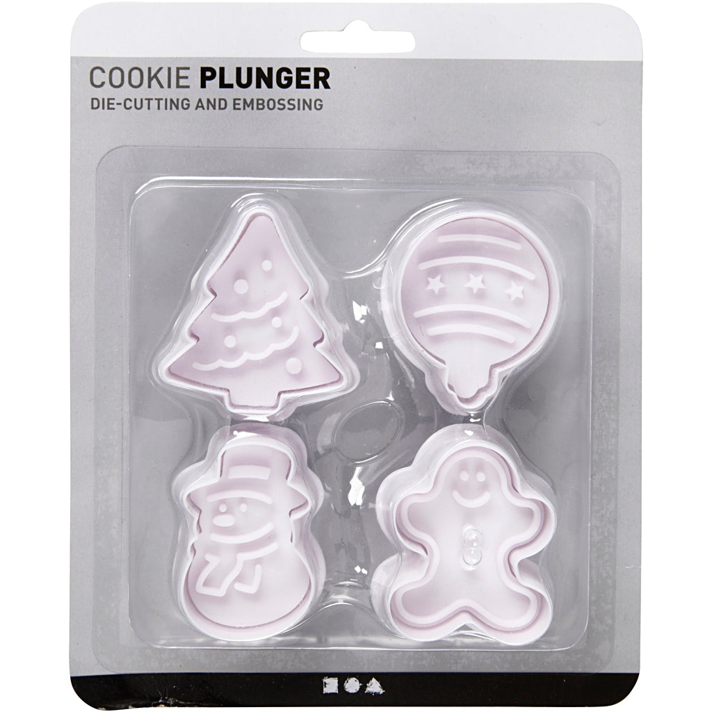 Creativ Company protruding shapes with stamp Christmas, 4st.