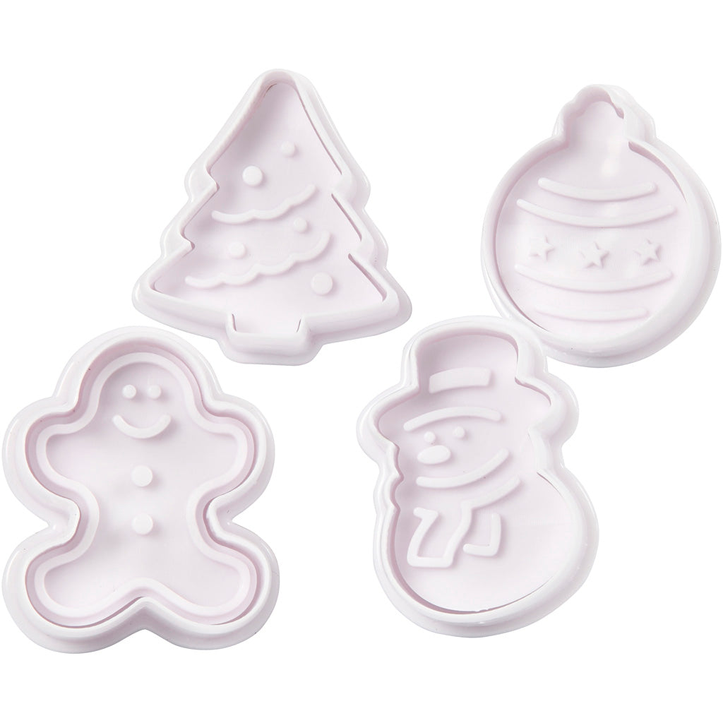 Creativ Company Cutters with Stamp Christmas, 4 pc.