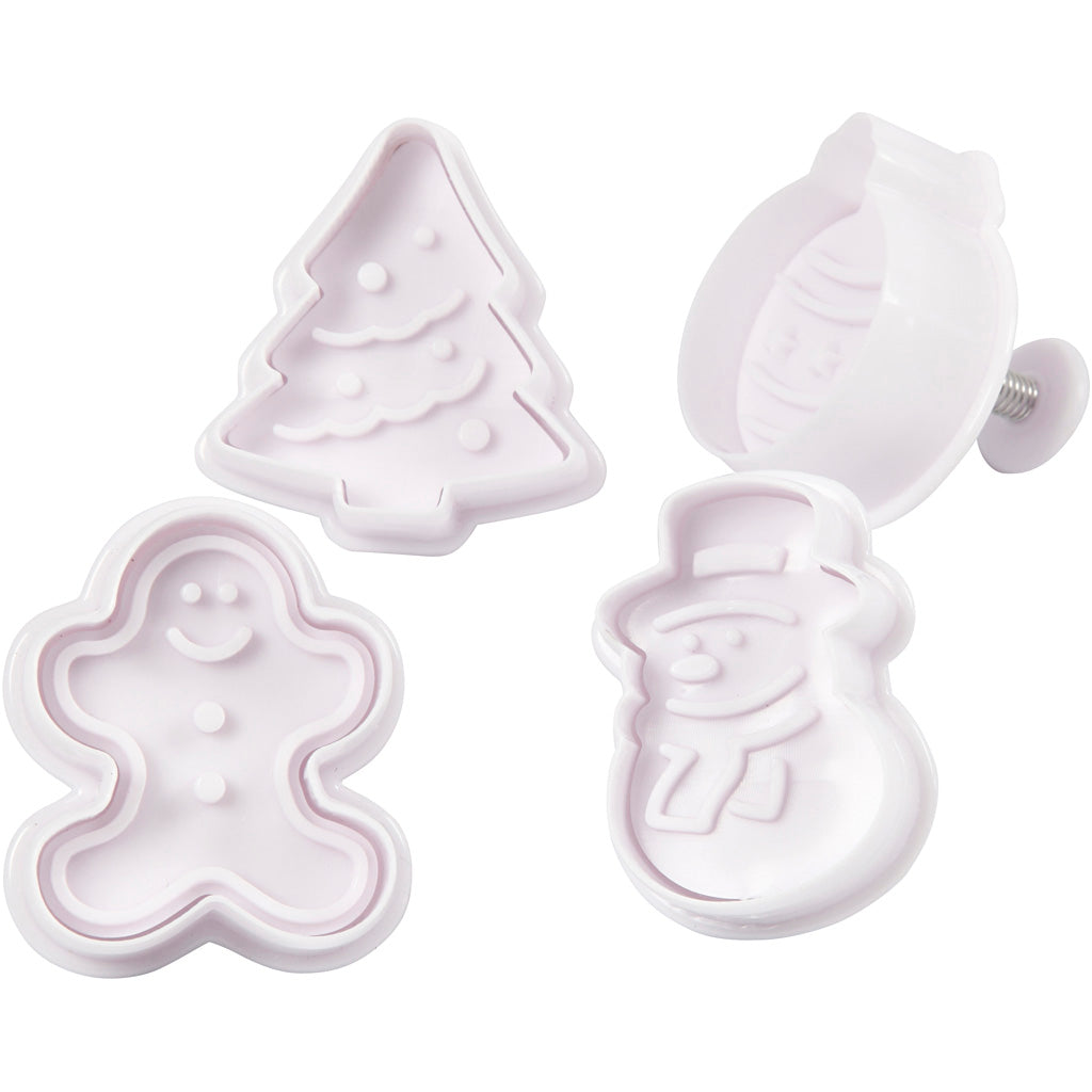 Creativ Company protruding shapes with stamp Christmas, 4st.