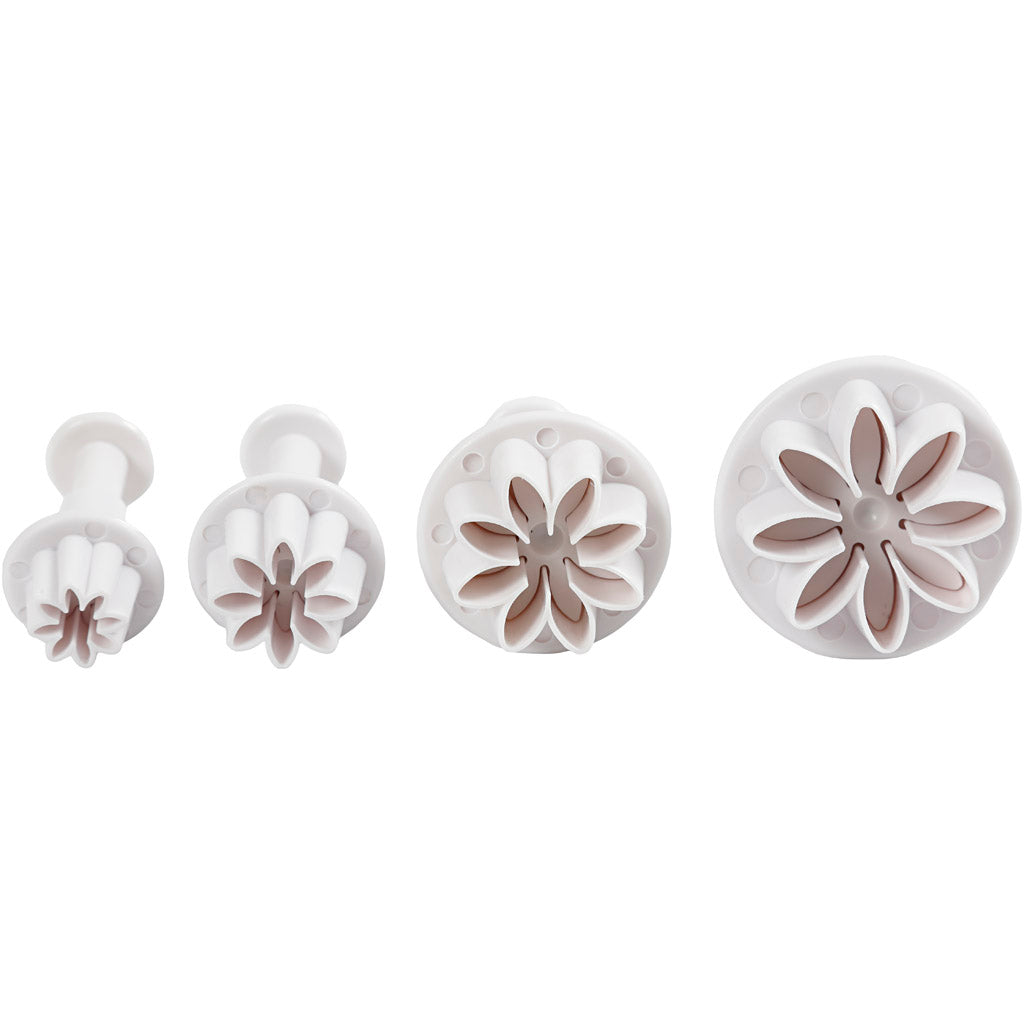 Creative company cutters with stamper flower, 4pc.