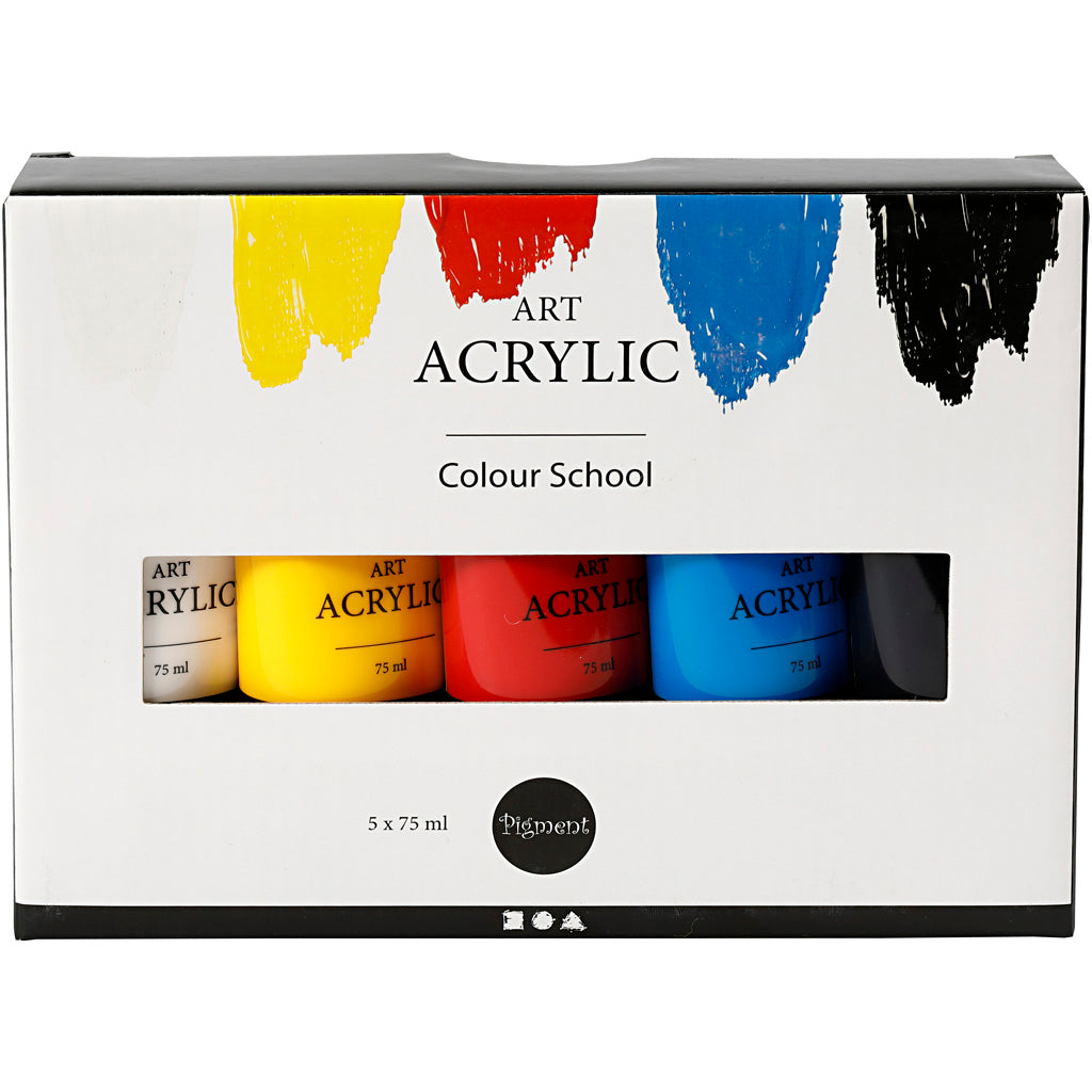Creative Company Pigment Art Acryl Faarwen primär Faarwen, 5x75Ml